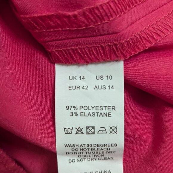 PrettyLittleThing Hot Pink One Shoulder Asymmetrical Mini Dress 10 MISSING BELT - Picture 7 of 11